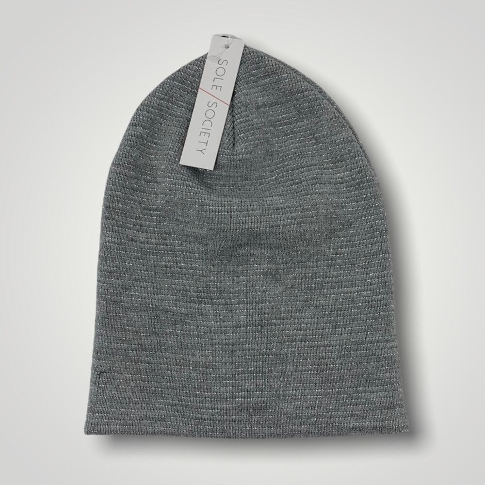 Sole Society Metallic Knit Beanie NEW